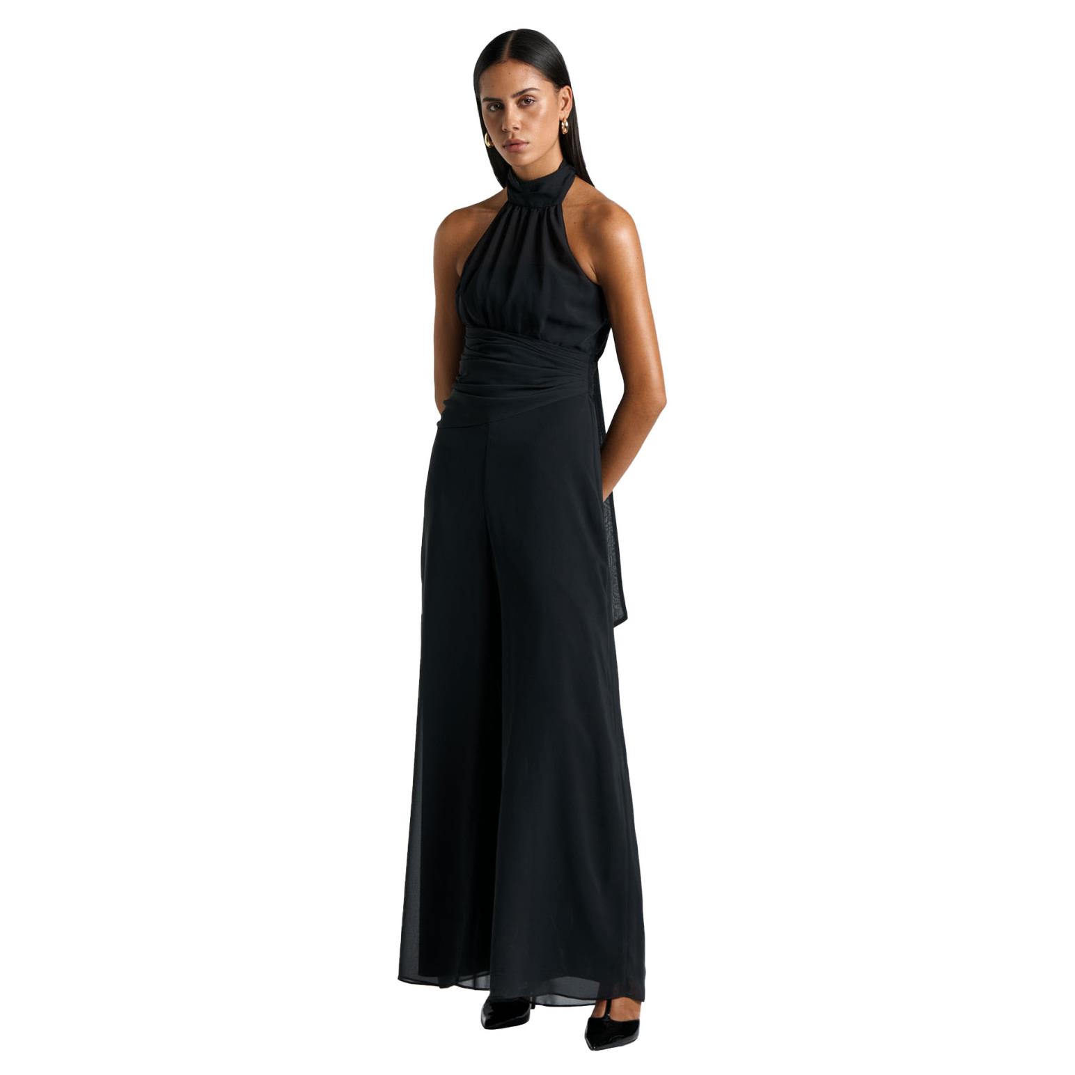 Cue Georgette Halter Jumpsuit